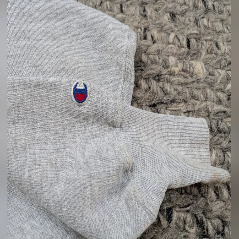 Vintage 90's Champion Reverse Weave Manhattan College Sweatshirt Gray Green XL - Picture 7 of 9